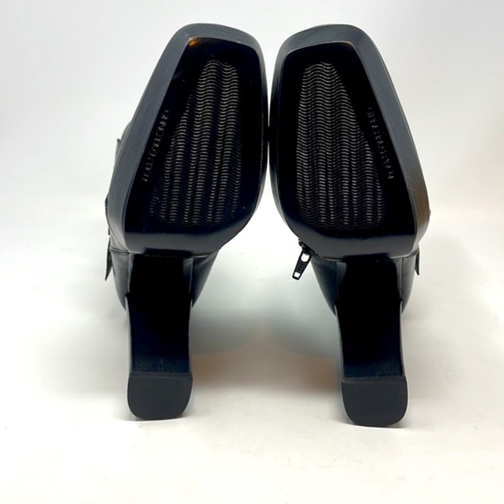 Giancarlo  Paoli Women Black Genuine Leather Heels Boots Size 7.5 Make in Italy - Picture 5 of 8